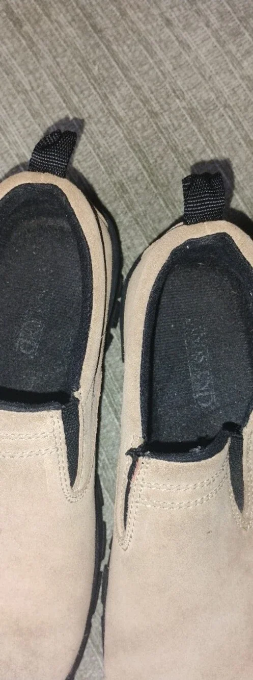 Lands' End Mens Beige Suede Slip On Mocs Comfort Shoes Size 5